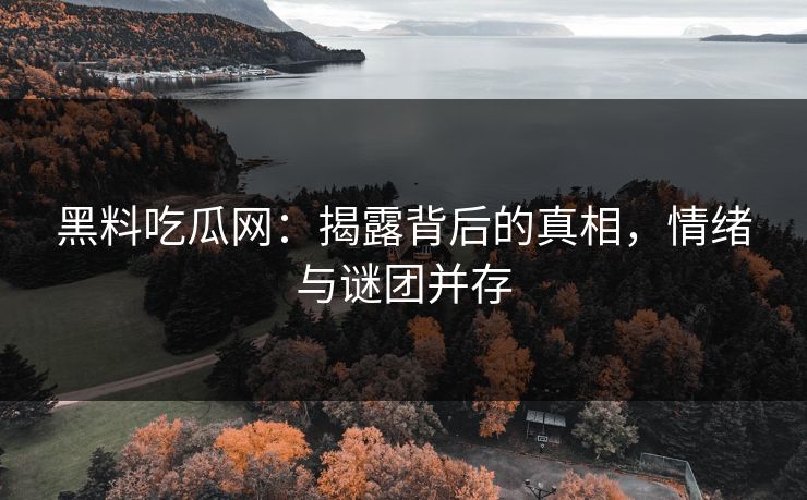 黑料吃瓜网：揭露背后的真相，情绪与谜团并存